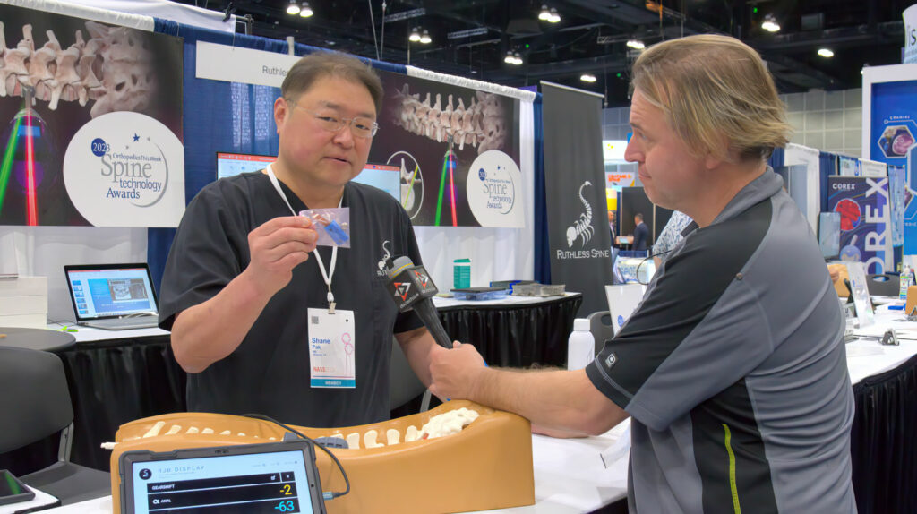 Ruthless Spine DR. Shane PAK at NASS demonstrating how the RJB works