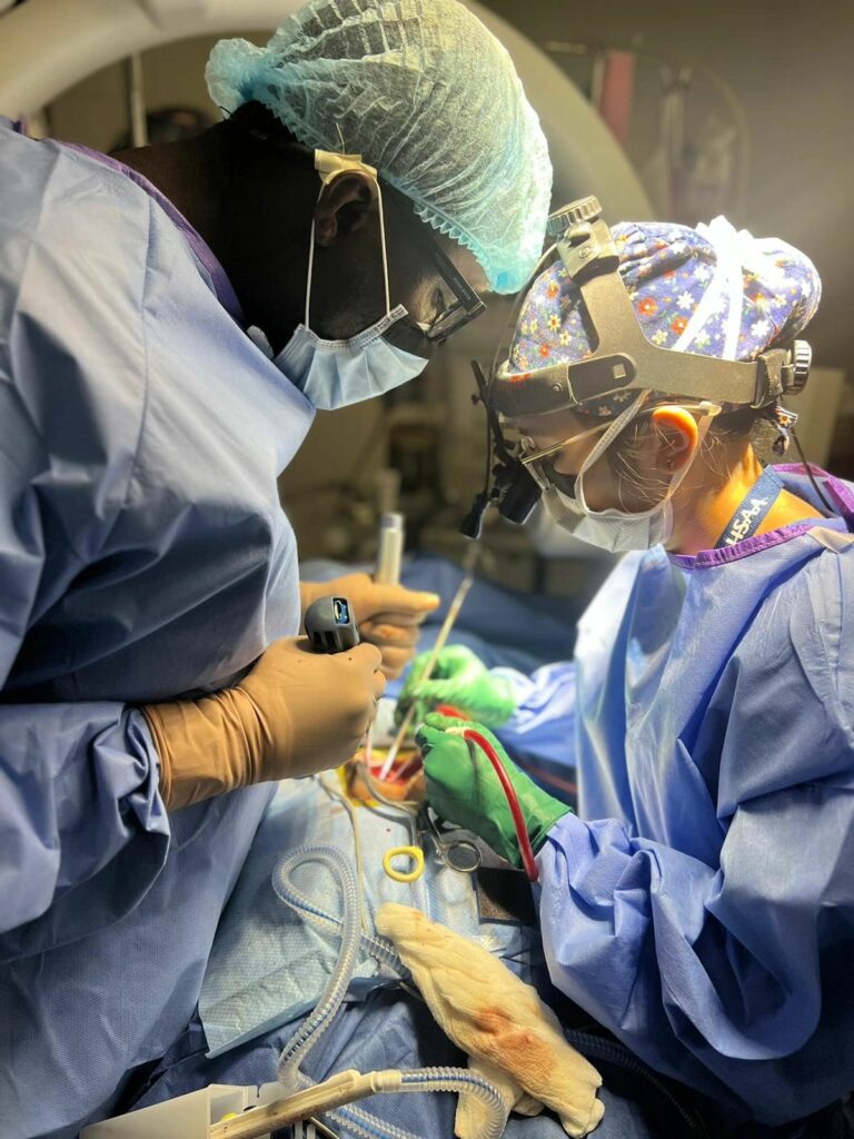 Dr. Siddiqi train neurosurgeons in Liberia with Ruthless Spine's RJB for lumbosacral pedicle screw placements.